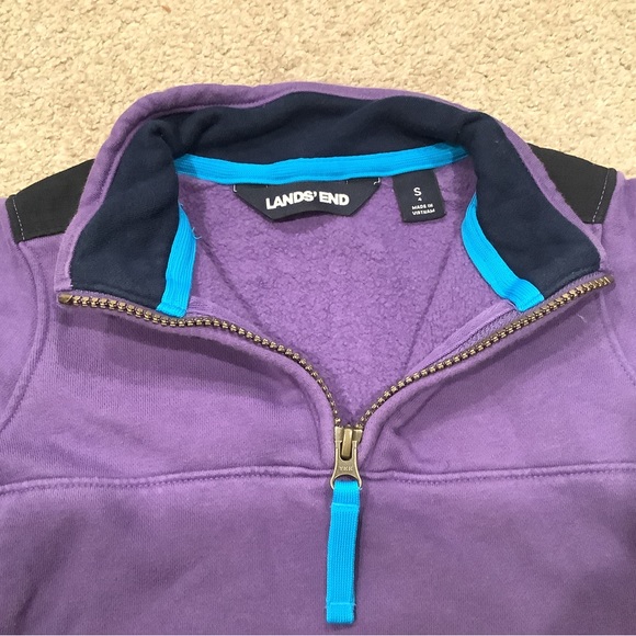 Lands End Boys Purple Quarter Zip Sweatshirt Size 4 - Picture 8 of 11